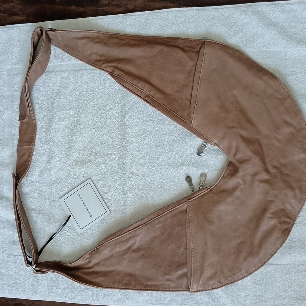 SASH Leather Crescent Shaped Cross Body Bag